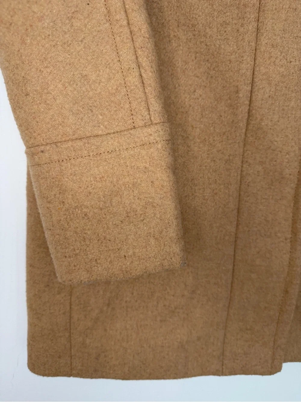 J Crew Camel Wool Blend Women's City Coat Pea Coat Funnel Neck